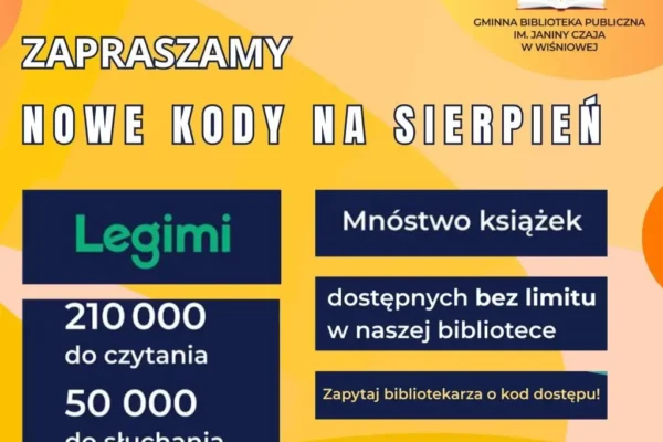 Nowe kody LEGIMI dostępne w bibliotece w Wiśniowej
