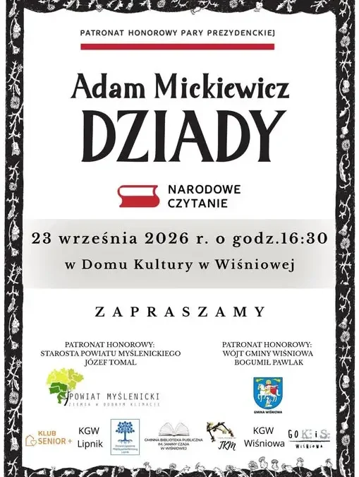 Narodowe Czytanie „Dziadów” w Wiśniowej – inscenizacja i wspólne czytanie