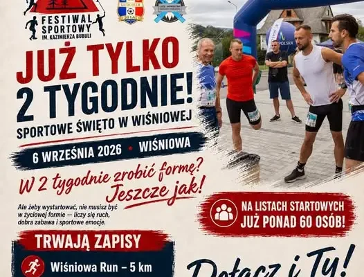 Festiwal Sportowy w Wiśniowej już za 2 tygodnie – zapisy wciąż otwarte