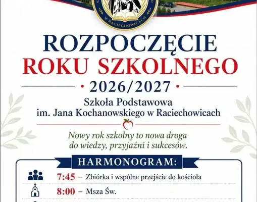 Uroczyste rozpoczęcie roku szkolnego 2026/2027 w Raciechowicach