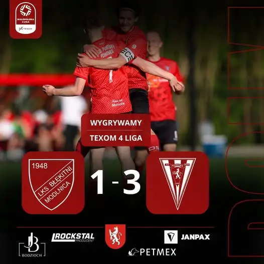 Pcimianka Pcim wygrywa na wyjeździe z Błękitnymi 3:1