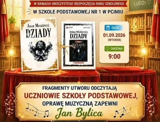 Narodowe Czytanie „Dziadów” w Pcimiu podczas rozpoczęcia roku szkolnego