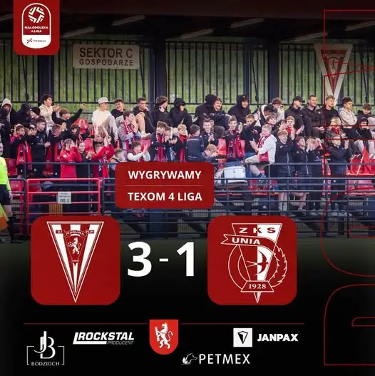 Pcimianka Pcim pokonuje Unię Tarnów 3:1 w emocjonującym meczu