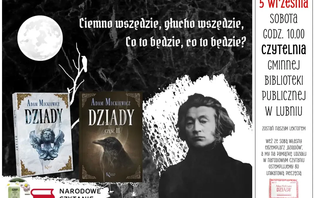 Narodowe Czytanie „Dziadów” w Gminnej Bibliotece Publicznej w Lubniu