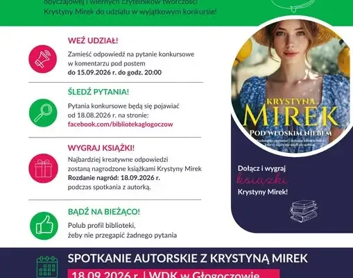 Konkurs i spotkanie z Krystyną Mirek w Głogoczowie