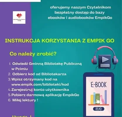 Darmowe kody Empik Go i Legimi na wrzesień w Bibliotece w Pcimiu