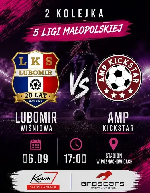 Lubomir Wiśniowa podejmuje AMP Kickstar w 2. kolejce 5. Ligi Małopolskiej