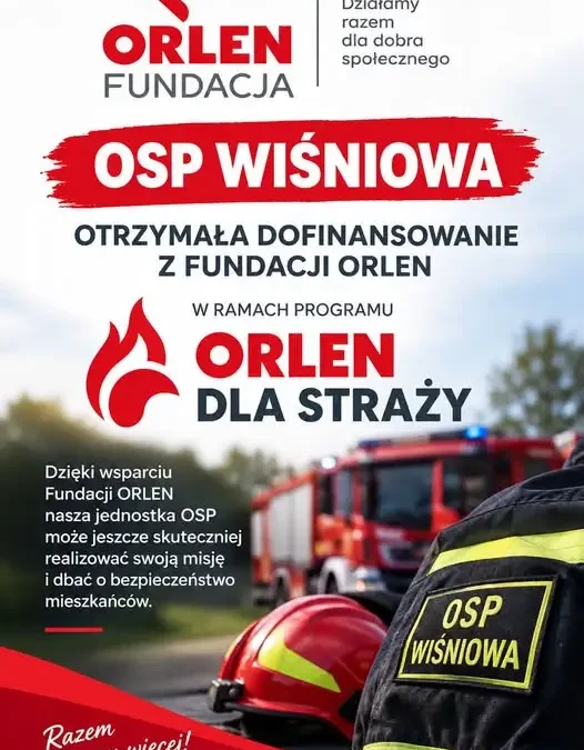 OSP Wiśniowa otrzymała 50 000 zł od Fundacji ORLEN
