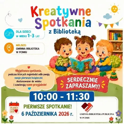 Kreatywne Spotkania z Biblioteką w Pcimiu wracają – zaproszenie dla najmłodszych
