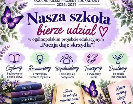 Klasa 4LO ze Średniej Wsi dołącza do ogólnopolskiego projektu „Poezja daje skrzydła”