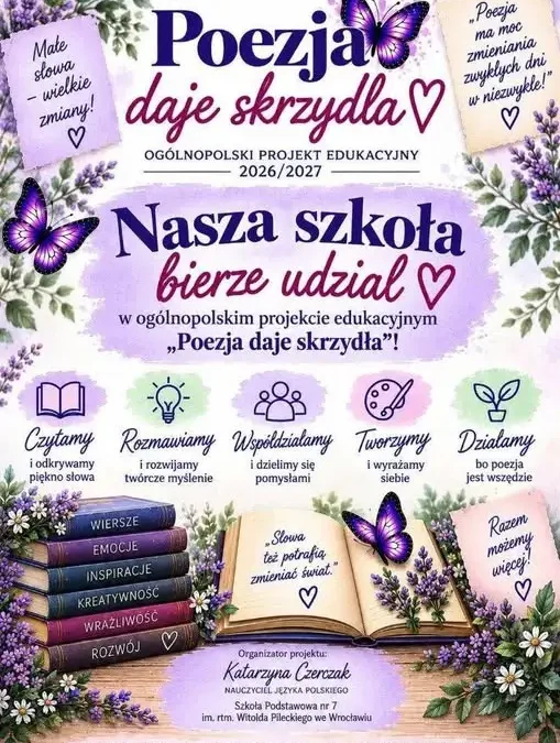 Klasa 4LO ze Średniej Wsi dołącza do ogólnopolskiego projektu „Poezja daje skrzydła”