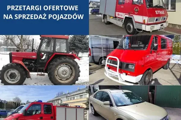 Gmina Dobczyce sprzedaje pojazdy po służbie – przetargi na wozy strażackie i ciągnik