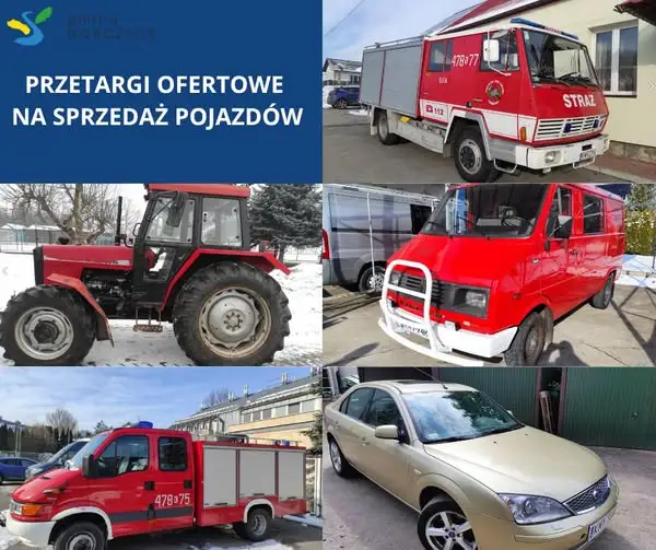 Gmina Dobczyce sprzedaje pojazdy po służbie – przetargi na wozy strażackie i ciągnik