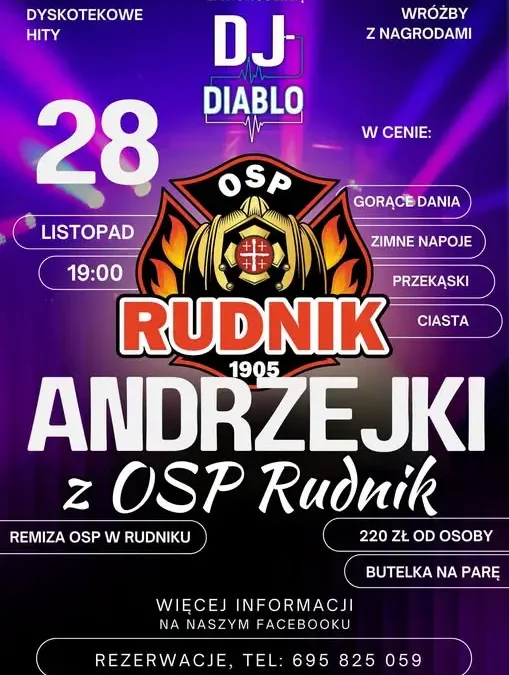 Andrzejki 2026 z OSP Rudnik – zapisy już trwają