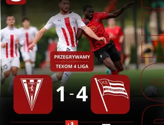 Pcimianka Pcim przegrywa z rezerwami Cracovii 1:4 w meczu 4. ligi